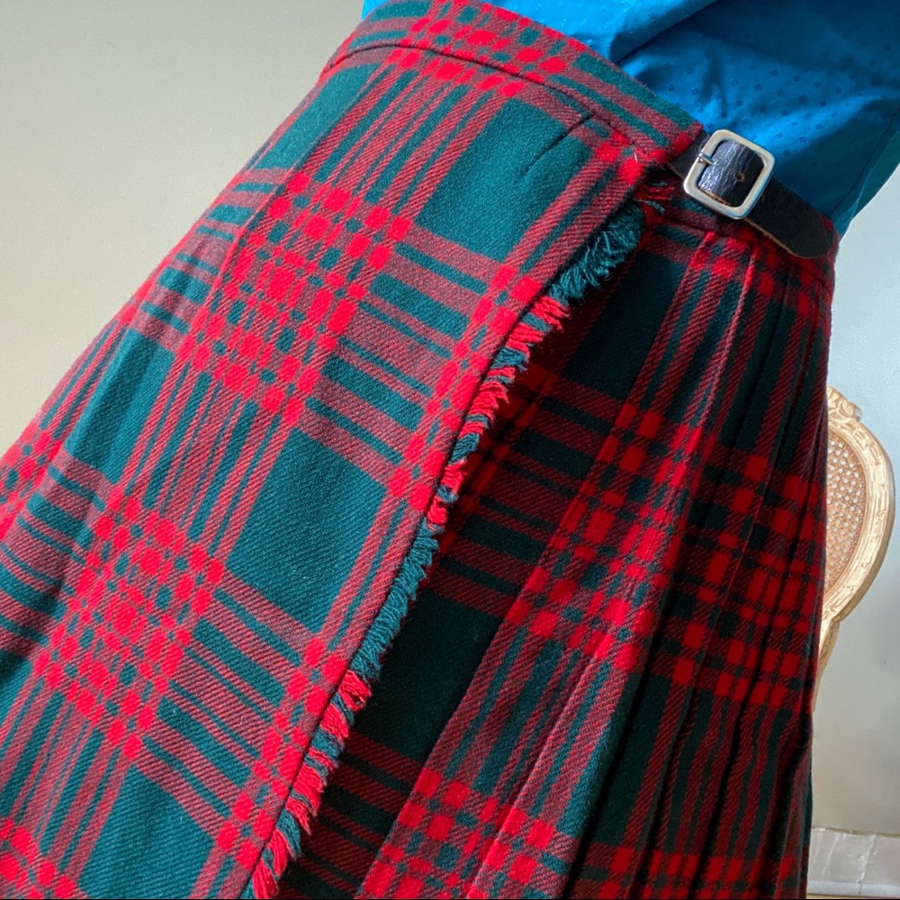 SOLD Vintage 1960s Aston Scottish Wrap Plaid Skirt